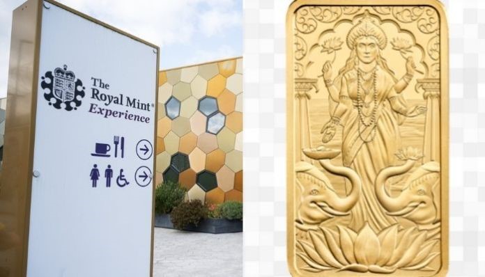 Goddess Lakshmi :Royal Mint gold bar