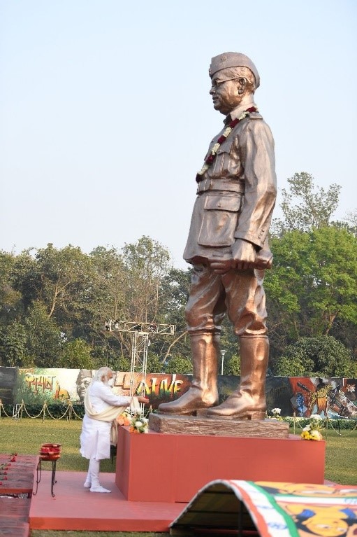 Modi Ji paying tribute to Netaji Bose